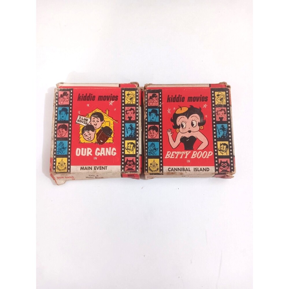 Vintage Atlas Films 8mm Betty Boop Cannibal Island & Our Gang Main Event Set